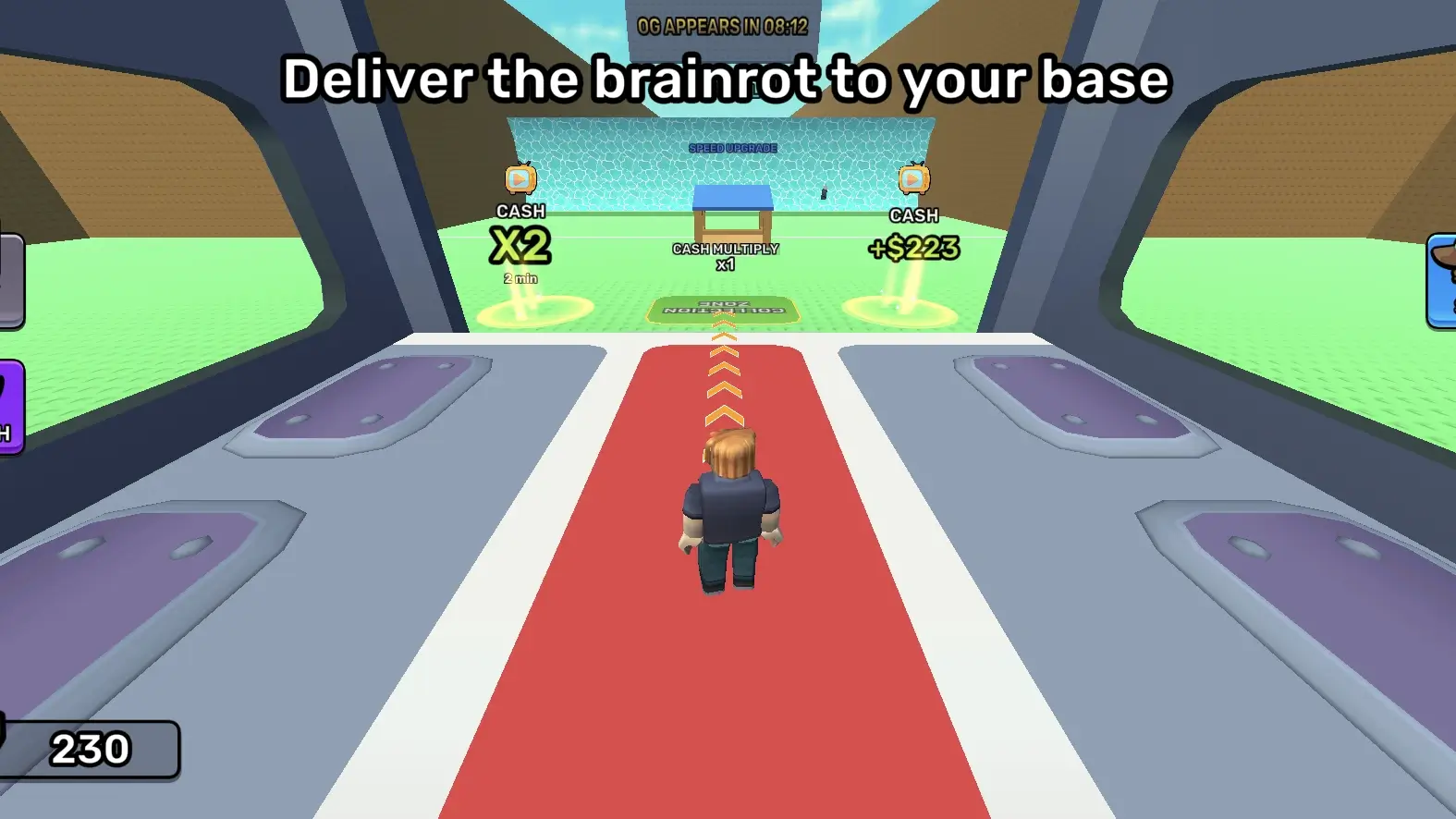 Escape from Wave for Brainrots running and rescue action